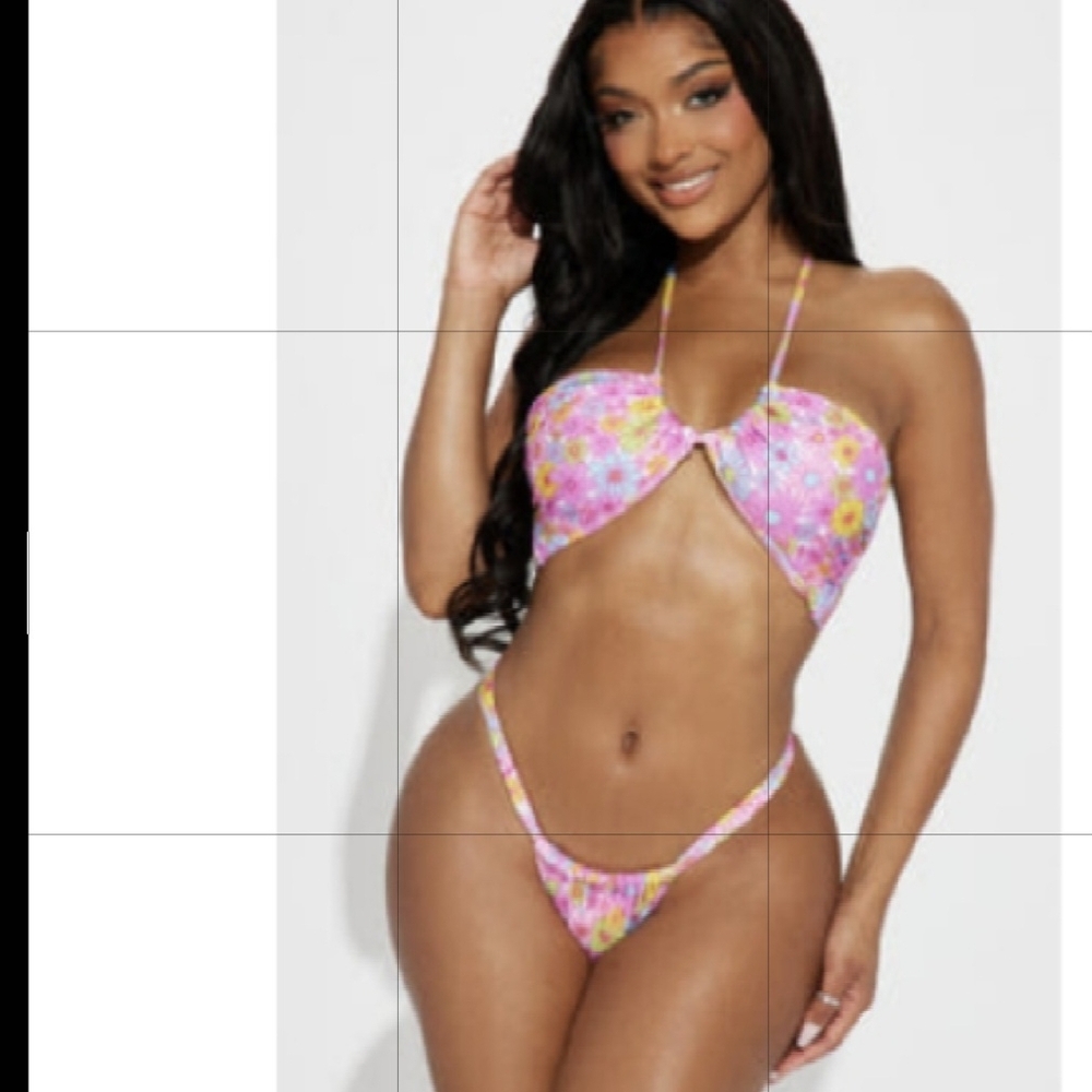 Fashion Nova Pink Floral Bikini